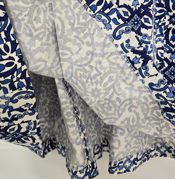Milly Printed Blue Sleeveless Dress Sz O EUC - Picture 6 of 9
